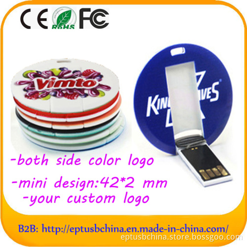 Mini Credit Card USB Flash Drive Pendrive in Flip Card Shape (EC007)
